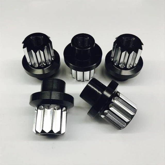 Keizer Racing Billet 12-Point Lug Nut – Multiple Thread Sizes, Black or Natural Finish
