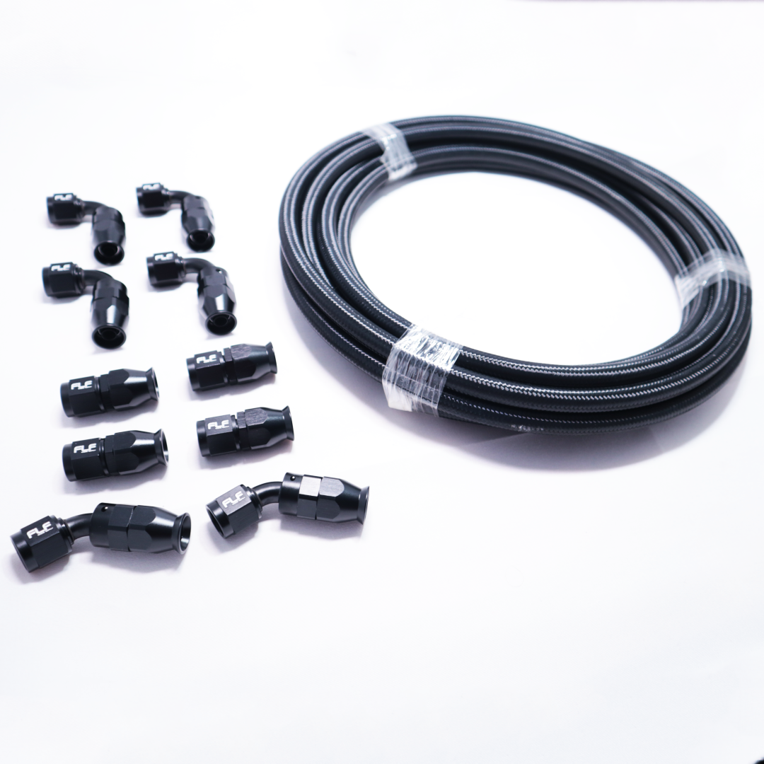 Finish Line Factory PTFE Braided Fuel System Starter Kit – E85 Compatible, 04AN to 10AN